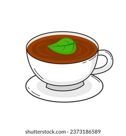 Vector illustration of a cup of tea, graphic and flat design