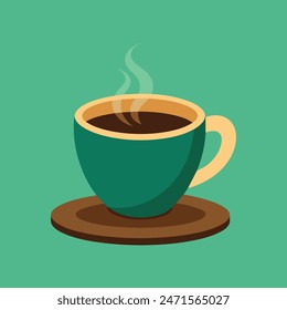 Vector illustration of a cup of tea. Porcelain mug with hot tea picture. Coffee cup eps10