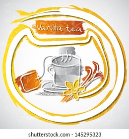 Vector illustration of cup of vanilla tea