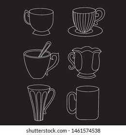 Vector illustration a cup.A set of cups for tea and coffee.