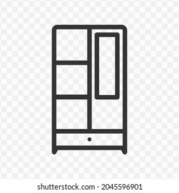 Vector illustration of cupboard icon in dark color and transparent background(png).