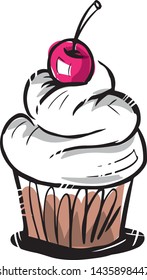 A vector Illustration of a cupcake