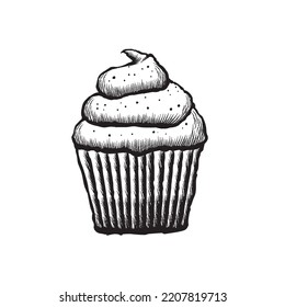 Vector illustration of a cupcake