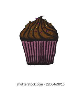 Vector illustration of a cupcake