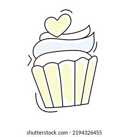 Vector illustration of cupcake for baby gender reveal party