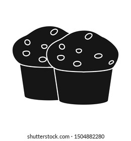 Vector illustration of cupcake and birthday sign. Collection of cupcake and cake stock vector illustration.