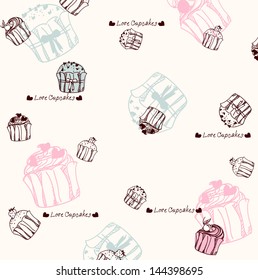 vector illustration cupcake of collection