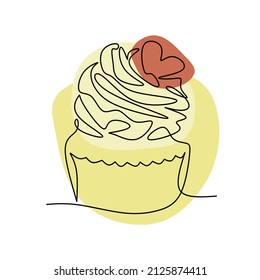 Vector illustration of cupcake with cream