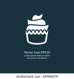 Vector illustration of cupcake icon