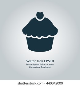 Vector illustration of cupcake icon