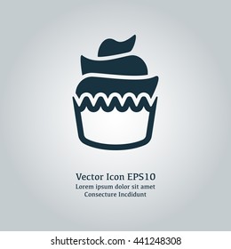 Vector illustration of cupcake icon