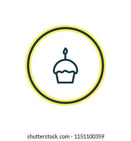 Vector illustration of cupcake icon line. Beautiful hobby element also can be used as muffin icon element.