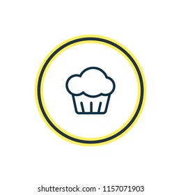 Vector illustration of cupcake icon line. Beautiful event element also can be used as muffin icon element.