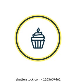 Vector illustration of cupcake icon line. Beautiful events element also can be used as muffin icon element.