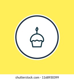 Vector illustration of cupcake icon line. Beautiful entertainment element also can be used as muffin icon element.