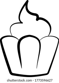 Vector illustration of cupcake icon line
