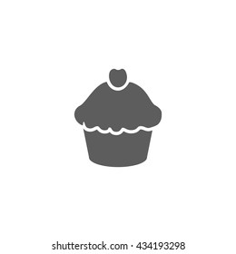 Vector illustration of cupcake icon on white background