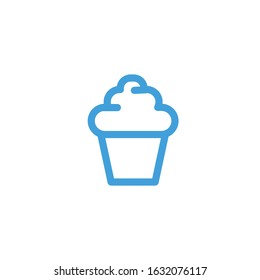 Vector illustration, cupcake icon template.  