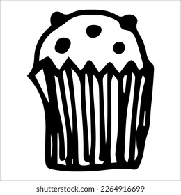 Vector illustration of cupcake muffin on a white