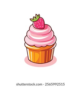 vector illustration of a cupcake on a white background