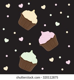 Vector illustration of cupcakes
