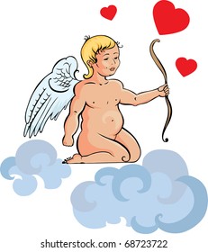 Vector illustration of cupid with an arrow