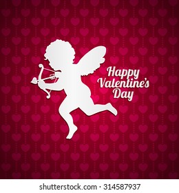 Vector illustration of cupid with bow and arrow for Valentine's Day.