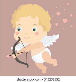 Vector illustration .Cupid. Valentine's Day