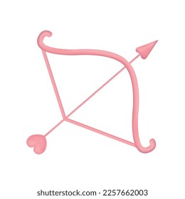Vector illustration of cupid's arrow 3d. Isolated on white background