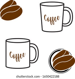 Vector Illustration Cups of Coffee
