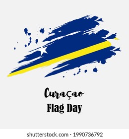 Vector Illustration Curacao Flag Day Stock Vector (Royalty Free