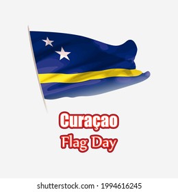 Vector Illustration Curacao Flag Day Stock Vector (Royalty Free