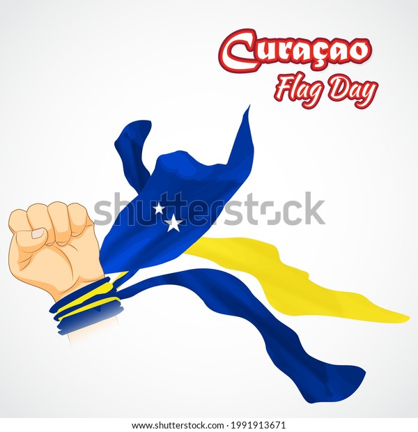 Vector Illustration Curacao Flag Day Stock Vector (Royalty Free