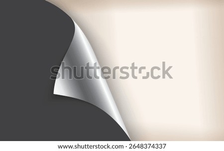 Vector illustration of a curled page corner revealing a bright layer underneath, ideal for banners, ads, and page transitions.