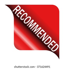 Vector illustration of curled red corner with the inscription "Recommended" for your Internet shop.