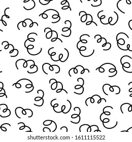 
vector illustration curlicues pattern black and white drawing