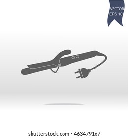 Vector illustration of curling iron
