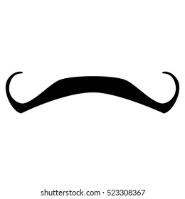 Vector illustration curly black mustache. Retro mustache icon. Moustache