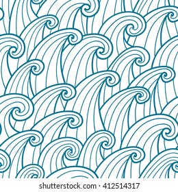Vector illustration with curly waves. Abstract ornament with spirals. 