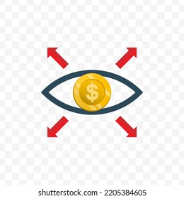 Vector illustration of currency direction. Colored vector for website design. Simple design with transparent background (PNG).
