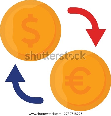 Vector illustration of currency exchange rate showing 1 credit priced at $1 USD.