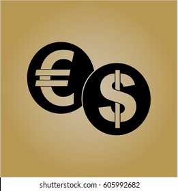 Vector Illustration of Currency Exchange symbol in black color
