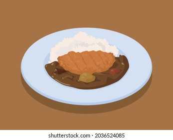 ilustración vectorial del cutlet de curry