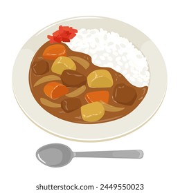 Vector illustration of curry rice