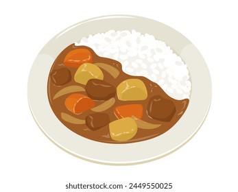 Vector illustration of curry rice