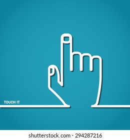 Vector Illustration of Cursor Hand Touch Outline for Design, Website, Background, Banner. Logo Element Template for Buy Per Click