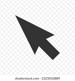 Vector illustration of cursor icon in dark color and transparent background(PNG).