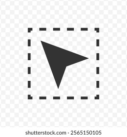 Vector illustration of cursor icon in dark color and transparent background(PNG).