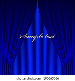 Vector illustration of Curtain, blue background