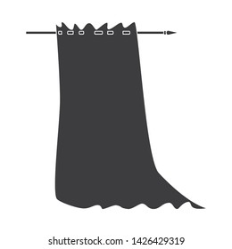 Vector illustration of curtain and silk symbol. Set of curtain and drape stock symbol for web.